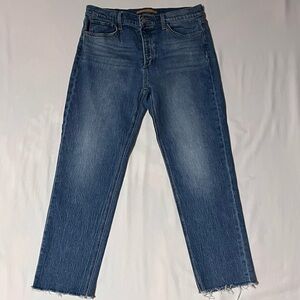 Joe’s Jeans The Scout Mid Rise Slim Boyfriend Blue Size 30 Raw Hem Streetwear